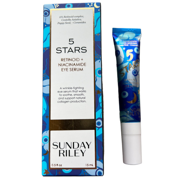 SUNDAY RILEY 5 Stars Retinoid + Nicinamide Eye Serum .5 fl oz  (NEW) - Picture 1 of 5